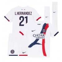 Camiseta Paris Saint-Germain Lucas Hernandez #21 Visitante Equipación para niños 2024-25 manga corta (+ pantalones cortos)